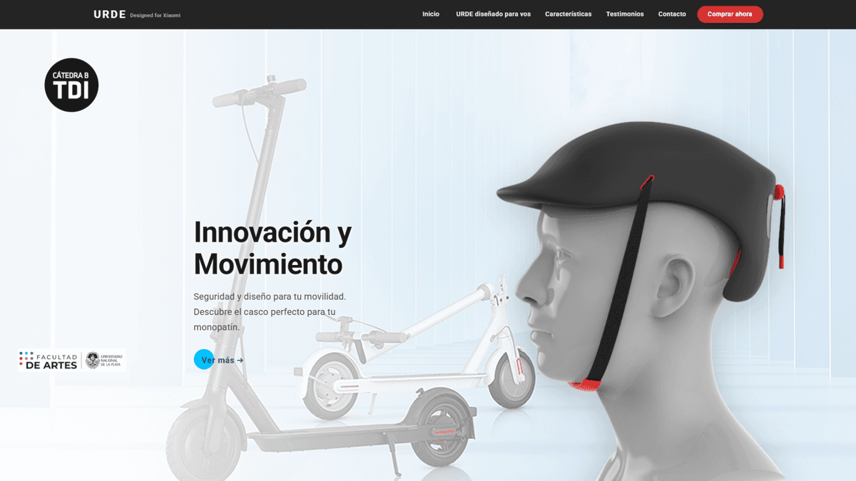 Snapshot of URDE Design - Landing Page